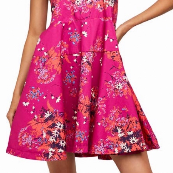 FREE PEOPLE COTTON BABYDOLL SQUARE NECK MINI DRESS IN POP COMBO FLORAL POP COMBO - Picture 7 of 13